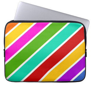 Capa Para Notebook Padrão de faixas doces coloridas retrorreflectoras
