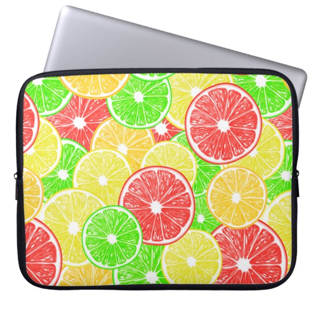 Capa Para Notebook Padrão de fatias de limão, laranja, toranja e limã (Frente)