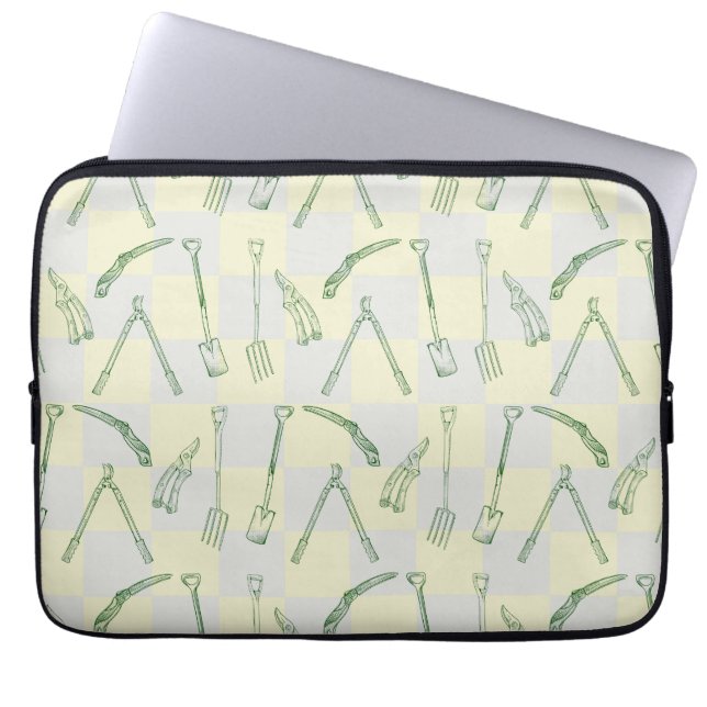 Capa Para Notebook Padrão de ferramentas de jardinagem (Frente)