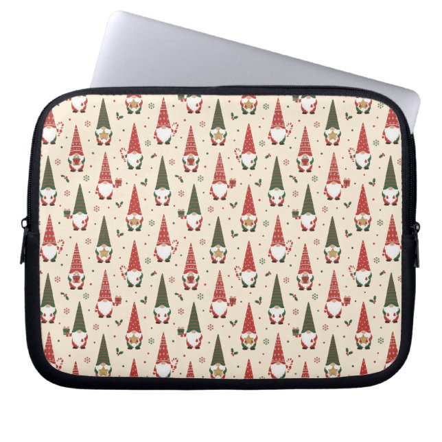 Capa Para Notebook Padrão de festa de Gnome de Natal (Frente)