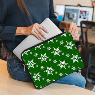 Capa Para Notebook Padrão de Floco de Neve, Flocos de Neve Brancos, N