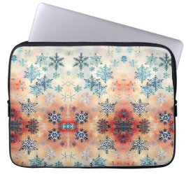Capa Para Notebook Padrão de Flocos de Neve Vintage - Capinha de Lapt