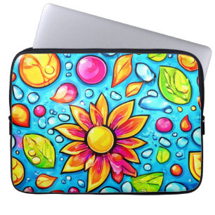 Capa Para Notebook Padrão de flor abstrata colorida