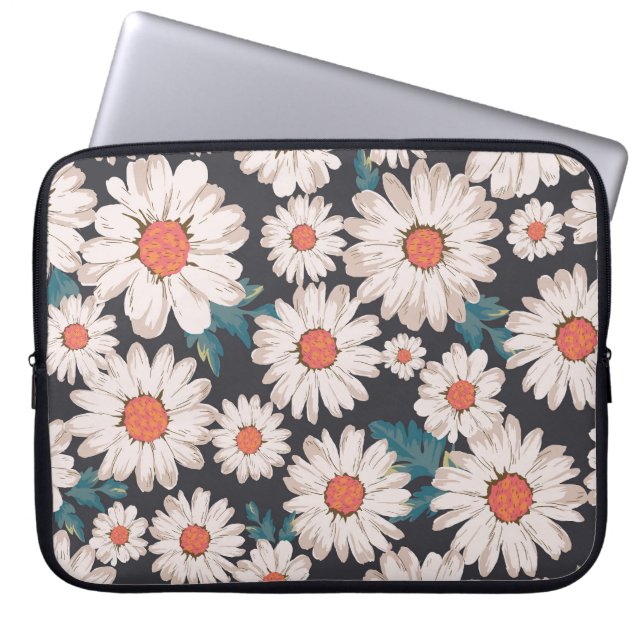 Capa Para Notebook Padrão de Flor da Margarida do Flor Sensível (Frente)