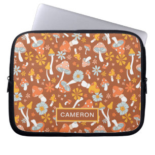Capa Para Notebook Padrão de Flor do Cogumelo Retroativo