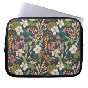 Capa Para Notebook Padrão de Flor Tropical Colorida