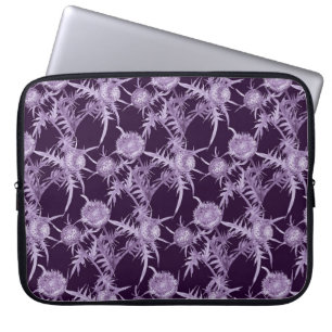 Capa Para Notebook Padrão de flor violeta THISTLE