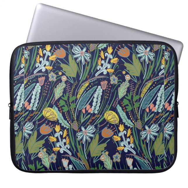 Capa Para Notebook Padrão de flores de campo (Frente)
