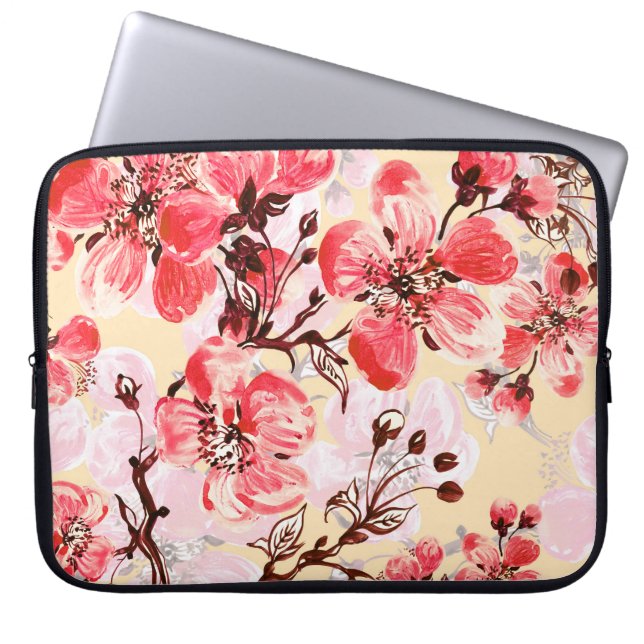 Capa Para Notebook Padrão de Flores de Mola U (Frente)