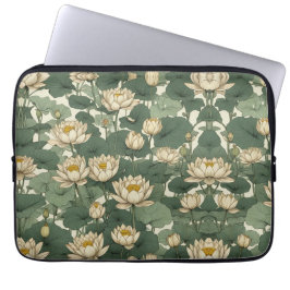 Capa Para Notebook Padrão de flores do Lotus Americano