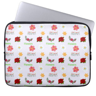 Capa Para Notebook Padrão de flores em cinza
