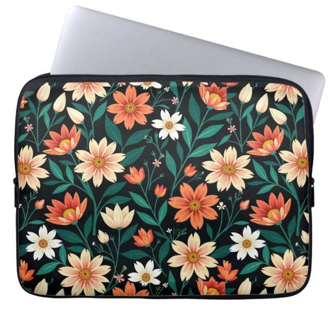 Capa Para Notebook Padrão de Flores Exóticas Florais-24190 (Frente)