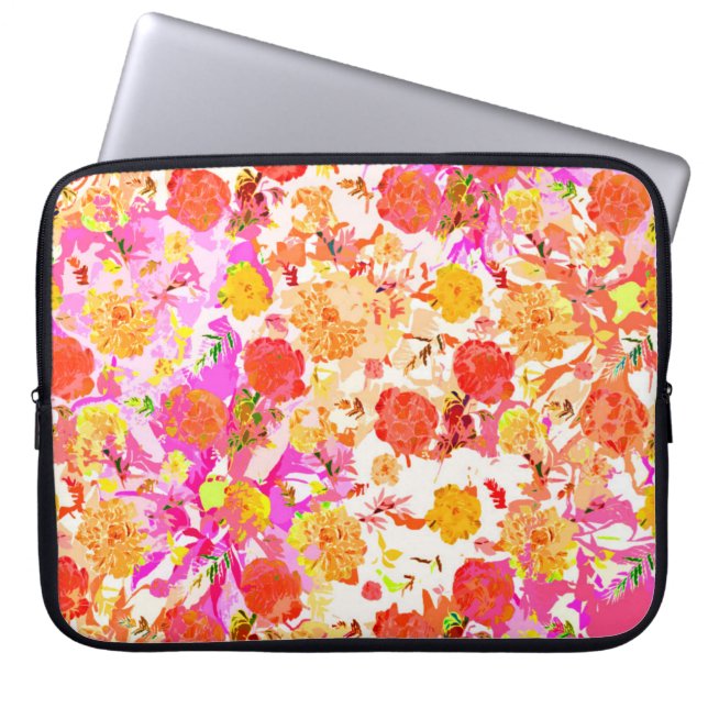 Capa Para Notebook Padrão de flores giras bonitas (Frente)