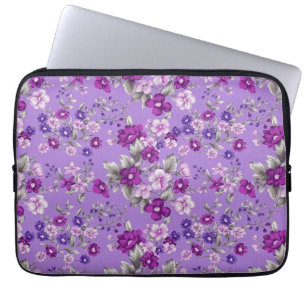 Capa Para Notebook Padrão de flores roxas