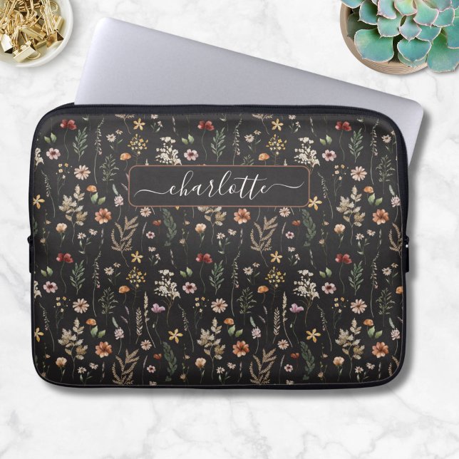 Capa Para Notebook Padrão de flores silvestres florais bonitas aquare (Criador carregado)