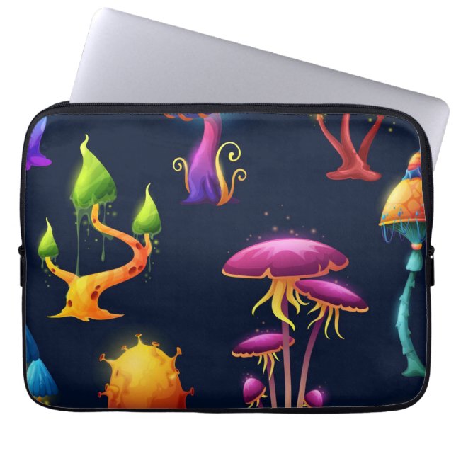 Capa Para Notebook Padrão de Floresta de Cogumelos Fantasia – Mágico  (Frente)