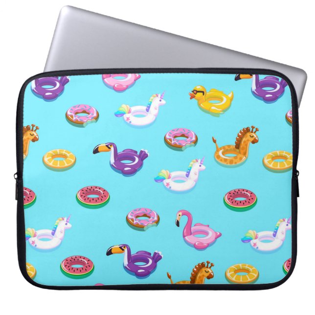 Capa Para Notebook Padrão de flutuação da Piscina de Verão (Frente)