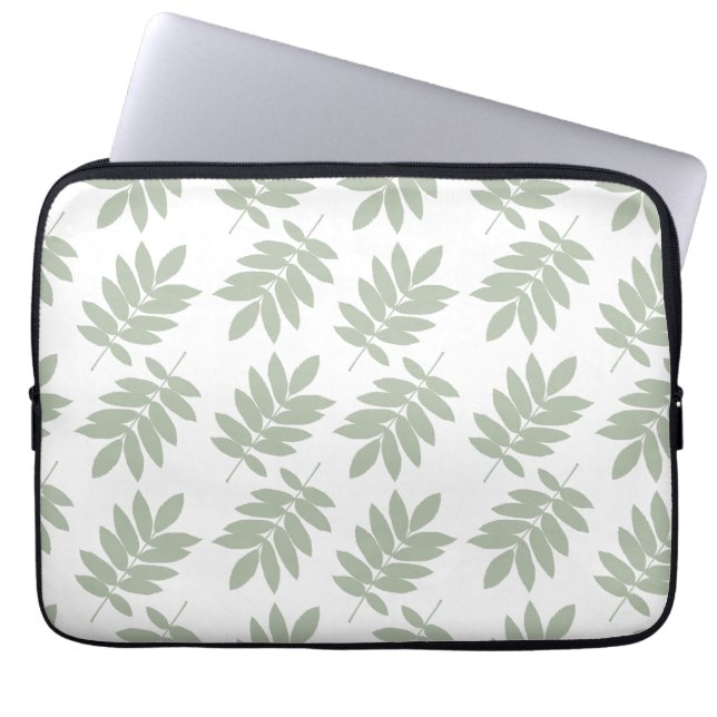 Capa Para Notebook Padrão de Folha de Idoso Verde+Branco (Frente)