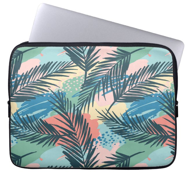 Capa Para Notebook Padrão de Folha de Pastel Tropical (Frente)