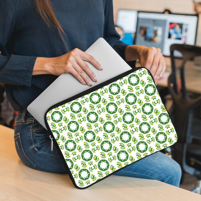 Capa Para Notebook Padrão De Folha, Padrão De Folhas, Folhas Verdes (Criador carregado)