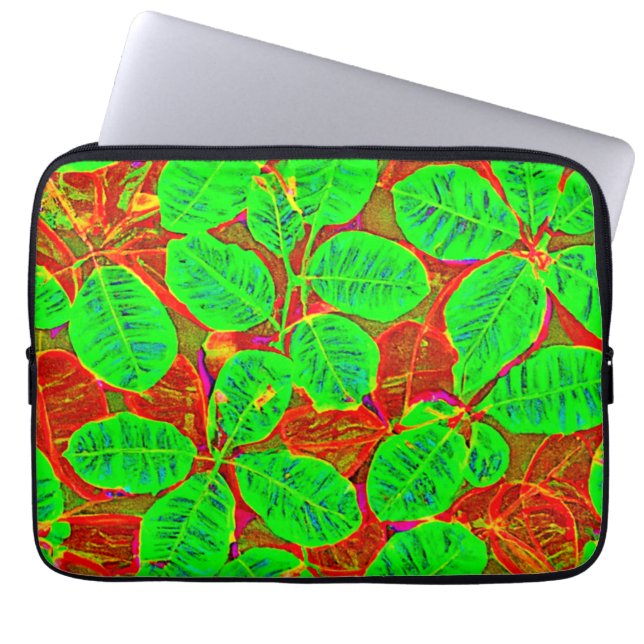 Capa Para Notebook Padrão de Folha Verde Lush (Frente)