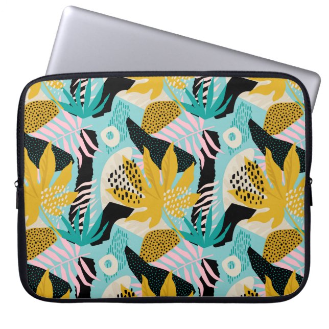 Capa Para Notebook Padrão de Folhas da Floresta Tropical (Frente)