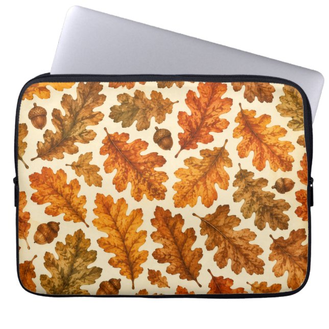 Capa Para Notebook Padrão de Folhas de Carvalho Outonal | Estética da (Frente)