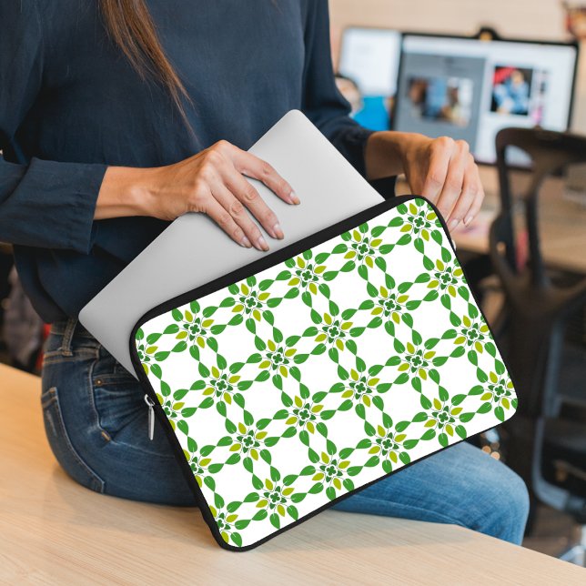 Capa Para Notebook Padrão de Folhas, Padrão de Folhagens, Folhas Verd (Criador carregado)