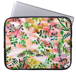 Capa Para Notebook Padrão de folhas tropicais se repetindo. Foto artí