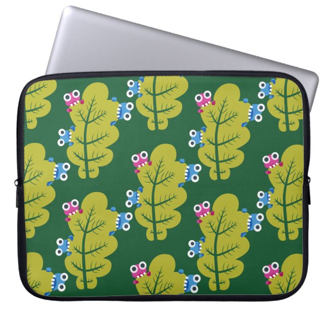 Capa Para Notebook Padrão de Folhas Verde Bonitas (Frente)