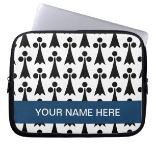 Capa Para Notebook Padrão de forma em preto e branco monograma