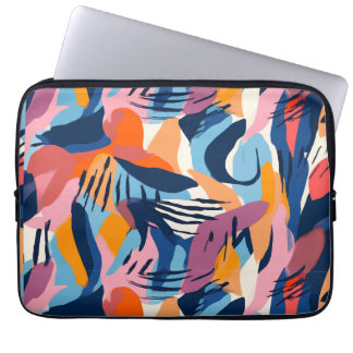 Capa Para Notebook Padrão de Formas Abstratas Modernas Vibrantes