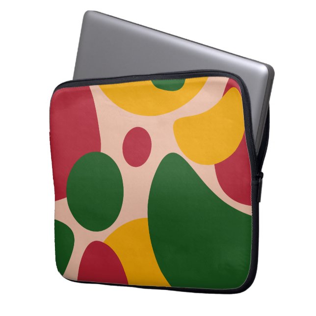 Capa Para Notebook Padrão de Formas Abstratas Retro em Negrito  (Frente Esquerda)