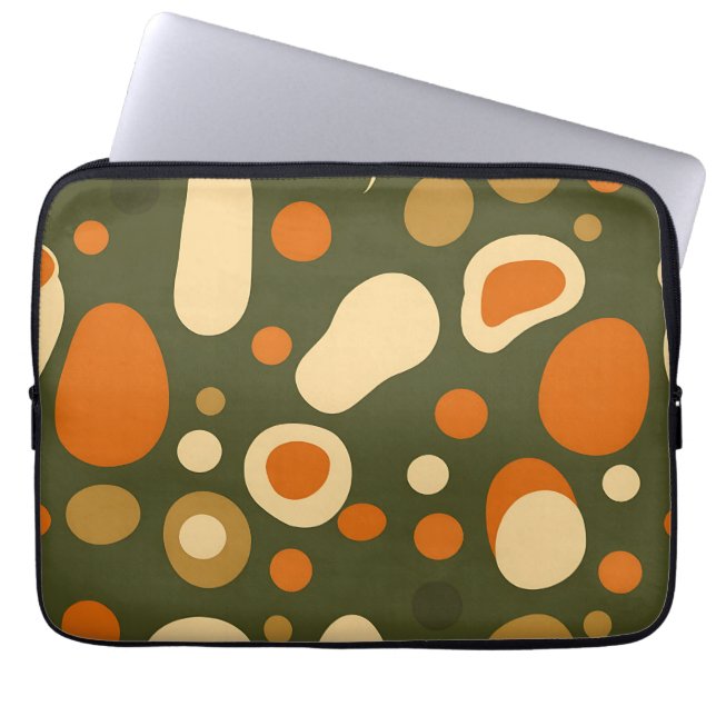 Capa Para Notebook Padrão de Formas Orgânicas Abstratas Retrô (Frente)