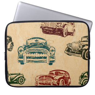 Capa Para Notebook Padrão de Fundo da Ilustração do carro vintage