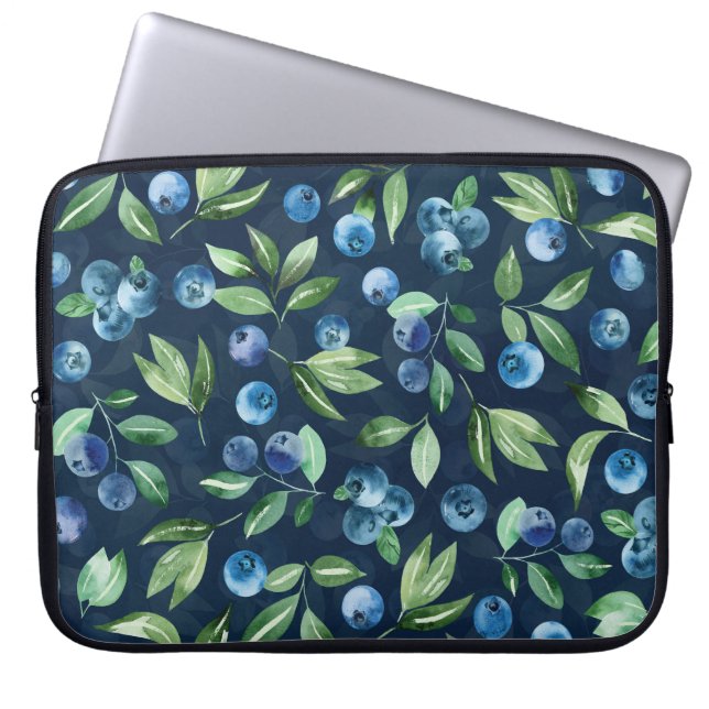 Capa Para Notebook Padrão de Fundo Escuro do Amorango Azul (Frente)