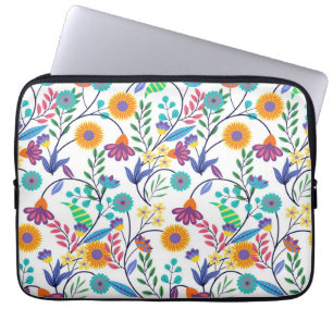 Capa Para Notebook Padrão De Fundo Floral Exótico Colorido-23145