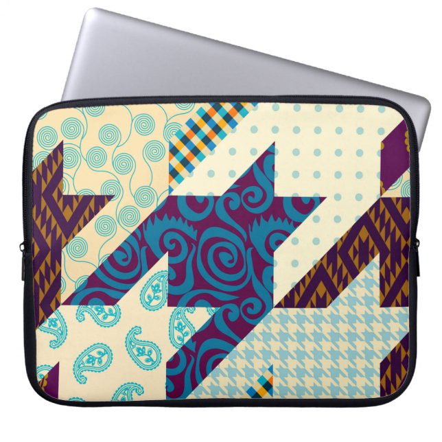 Capa Para Notebook Padrão de fundo sem costura. Padrão de patch. Vi (Frente)