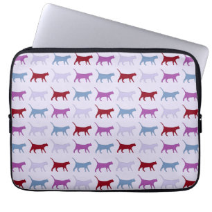 Capa Para Notebook Padrão de Gato Andando Roxo