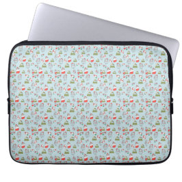 Capa Para Notebook Padrão de Gatos de Natal Fofo – Desi de Férias Fes