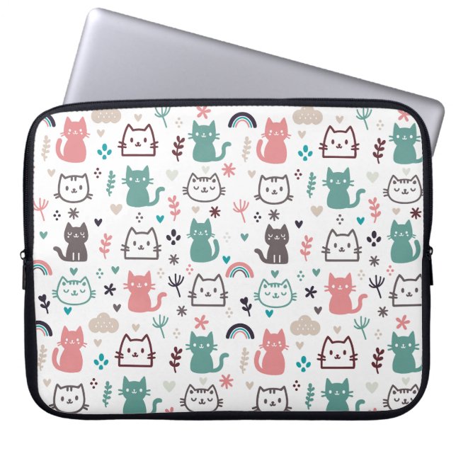 Capa Para Notebook Padrão de Gatos Frescos (Frente)