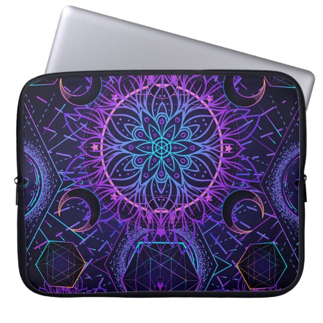 Capa Para Notebook Padrão de Geometria Sagrada sem falhas. Símbolos h (Frente)