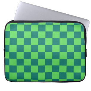 Capa Para Notebook Padrão de Gingham Verde Azul