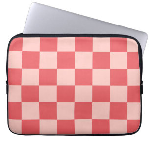 Capa Para Notebook Padrão de Gingham Vermelhos Rosa Verificado