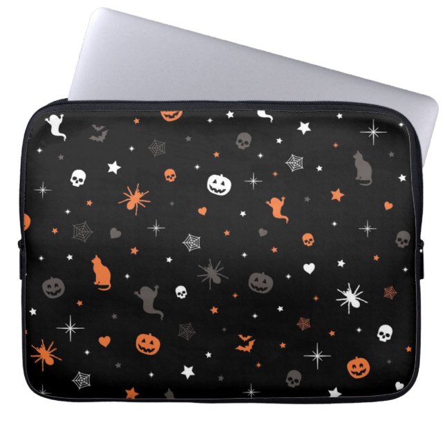 Capa Para Notebook Padrão de Halloween (Frente)