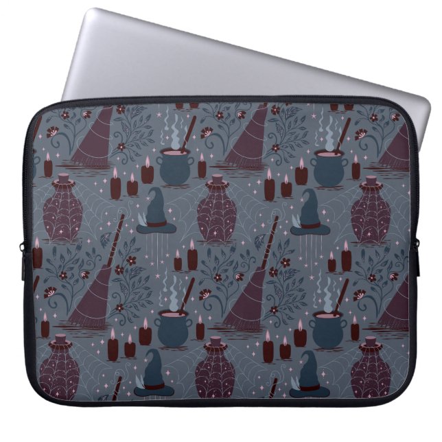 Capa Para Notebook Padrão de Halloween Mágico ao Luar (Frente)