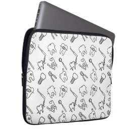Capa Para Notebook Padrão de Ícones Dentários Minimalistas Estéticos 