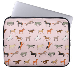 Capa Para Notebook Padrão de Impressão de Cavalo, Mulheres e Rapariga