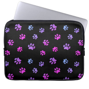 Capa Para Notebook Padrão de impressões de pata azul roxa