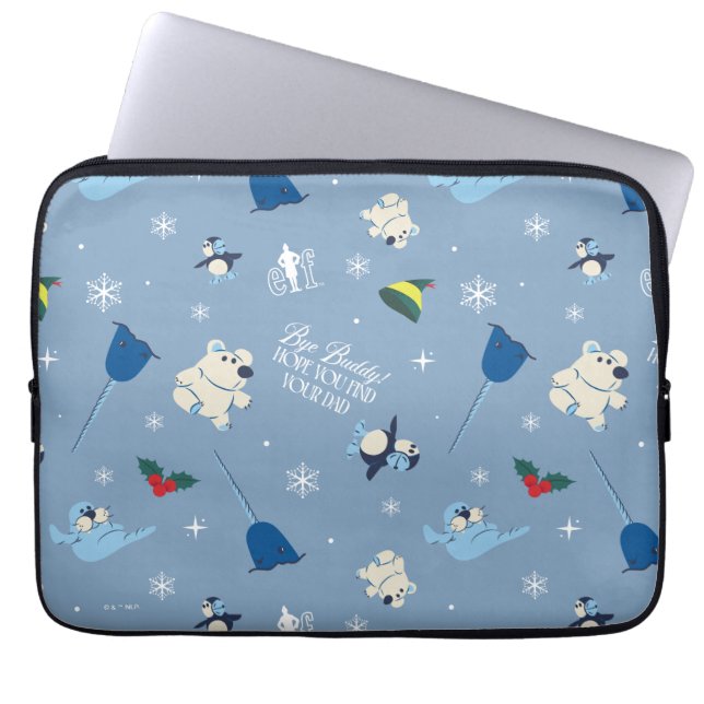 Capa Para Notebook Padrão de inverno "Bye Buddy" dos amigos animais (Frente)
